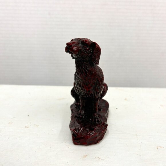 Red Resin Sitting Dog Figurine Small 1980s VTG Chinese Zodiac Feng Shui Lucky - Picture 2 of 8